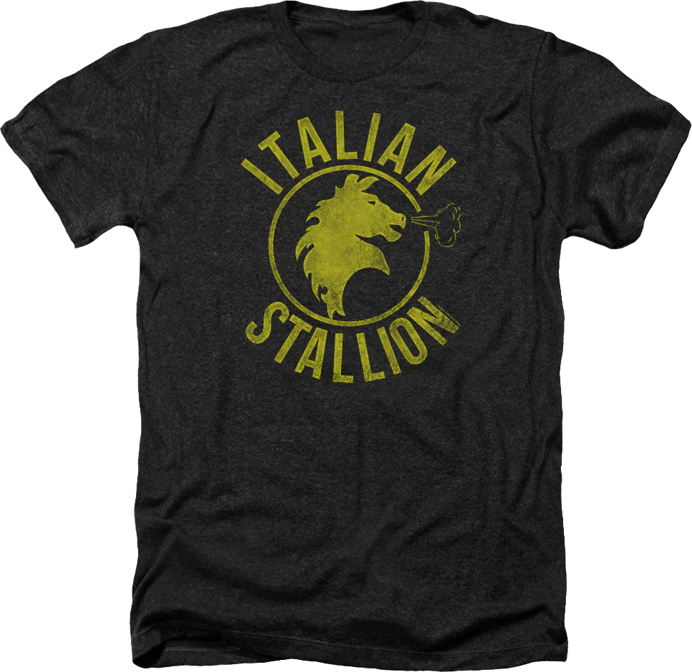 Black Heather Italian Stallion Logo Rocky T-Shirt