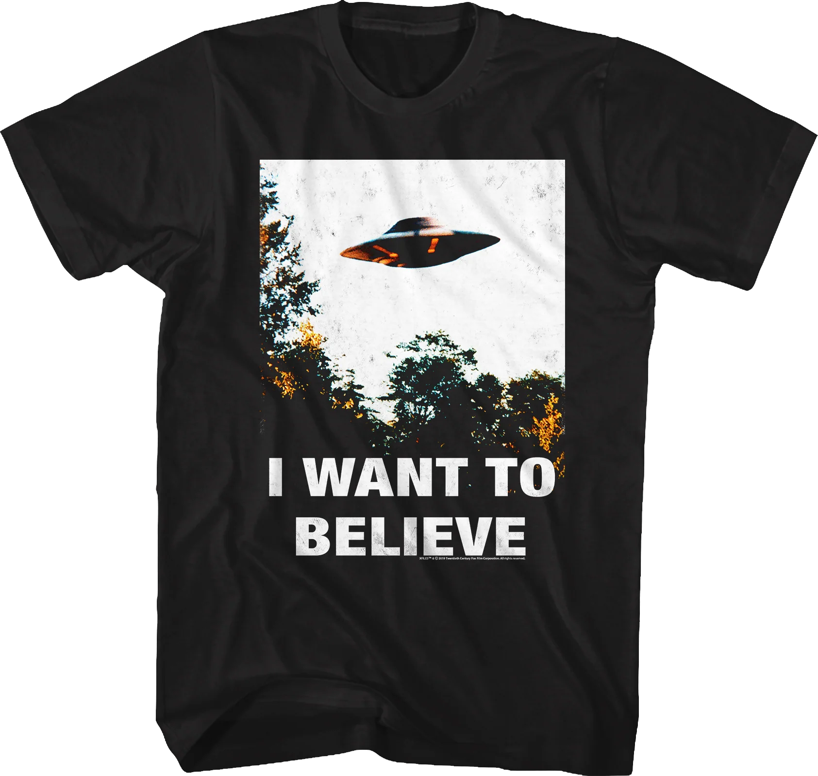 Black I Want To Believe Poster X-Files T-Shirt