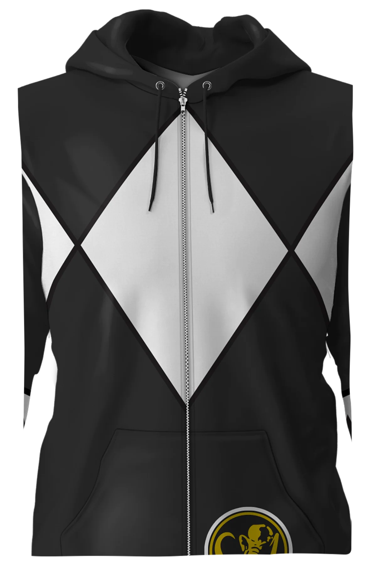 Black Ranger Mighty Morphin Power Rangers Costume Hoodie - Image 2