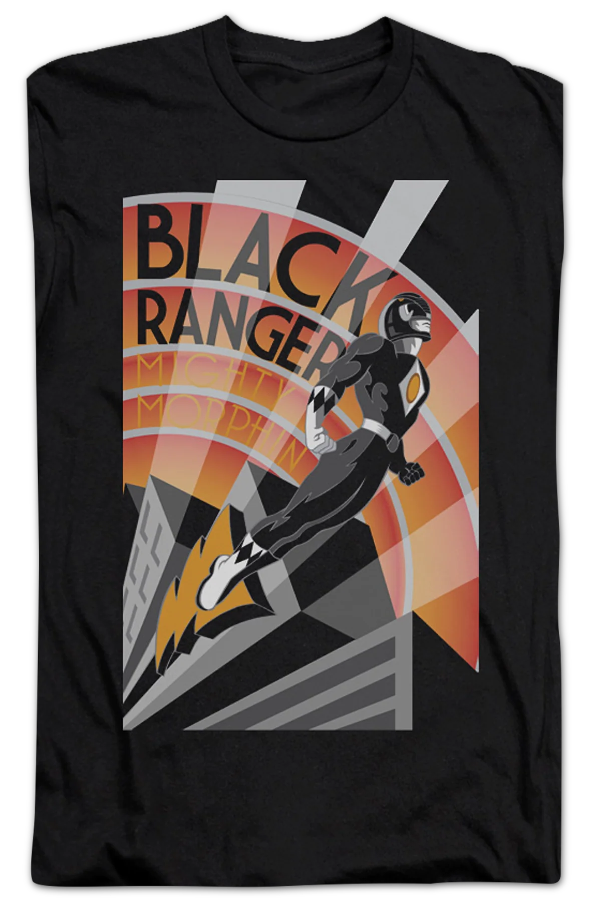 Black Ranger Poster Mighty Morphin Power Rangers T-Shirt - Image 2