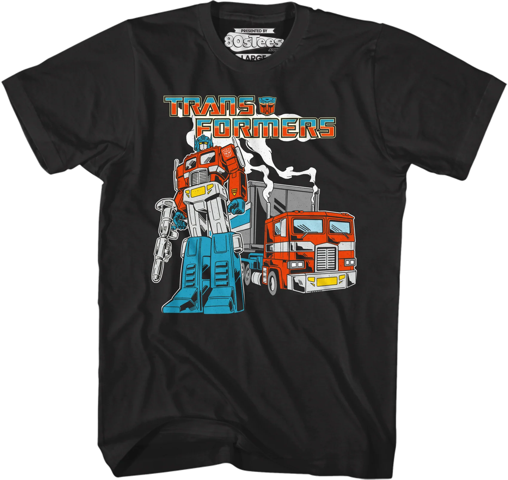 Black Retro Optimus Prime Transformers T-Shirt