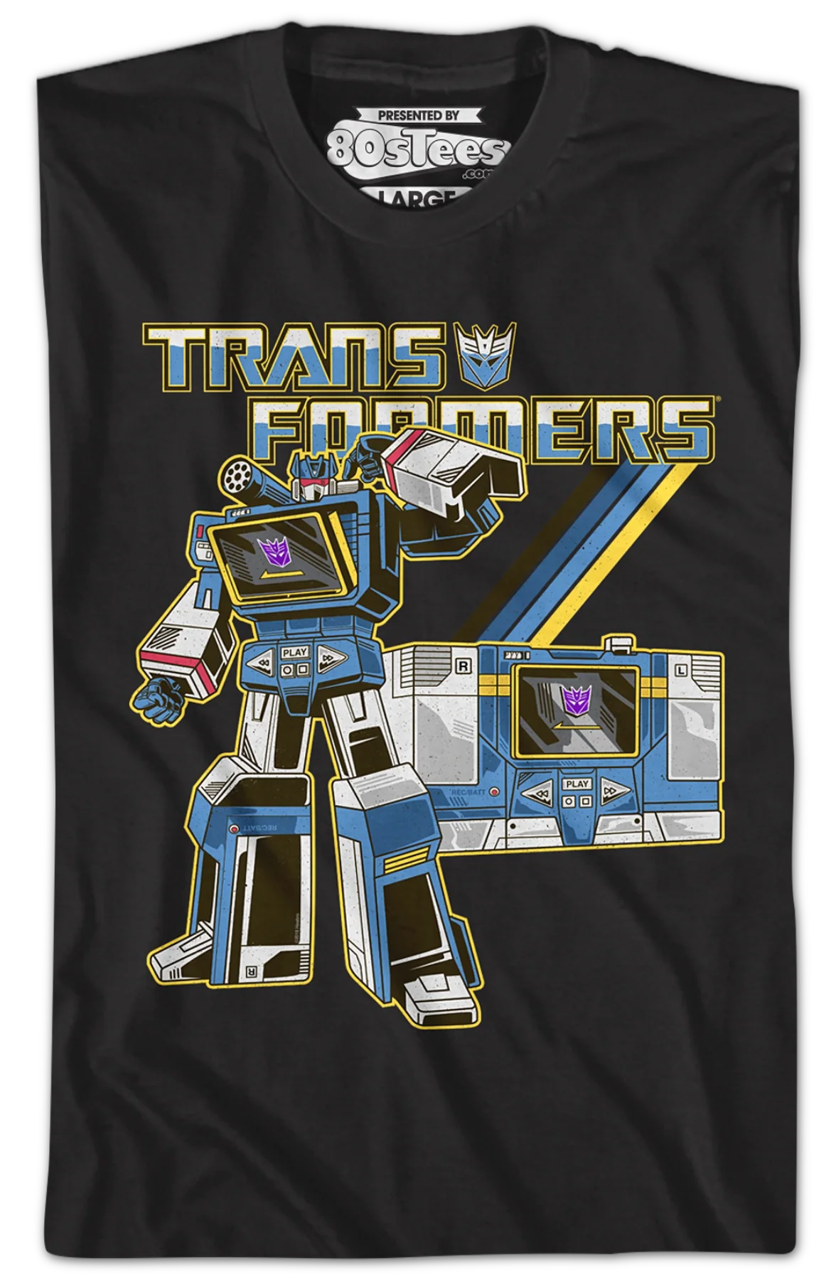 Black Retro Soundwave Transformers T-Shirt - Image 2