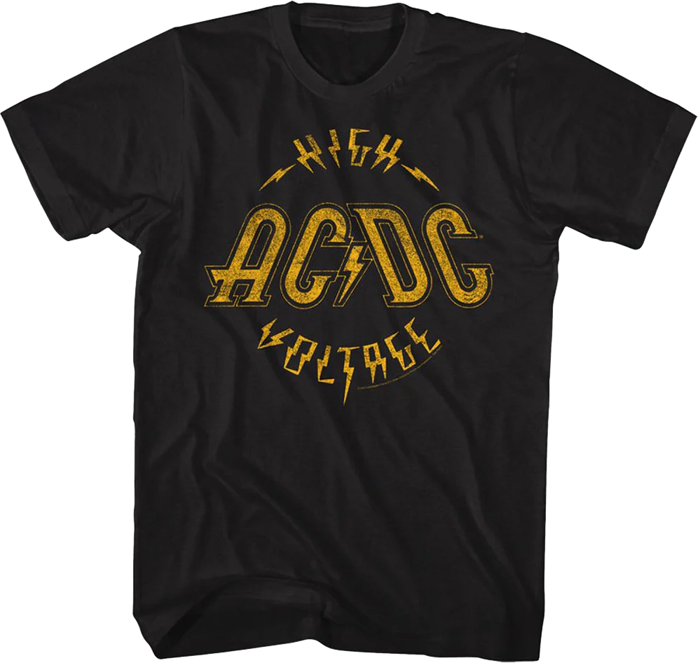 Black Vintage High Voltage ACDC Shirt