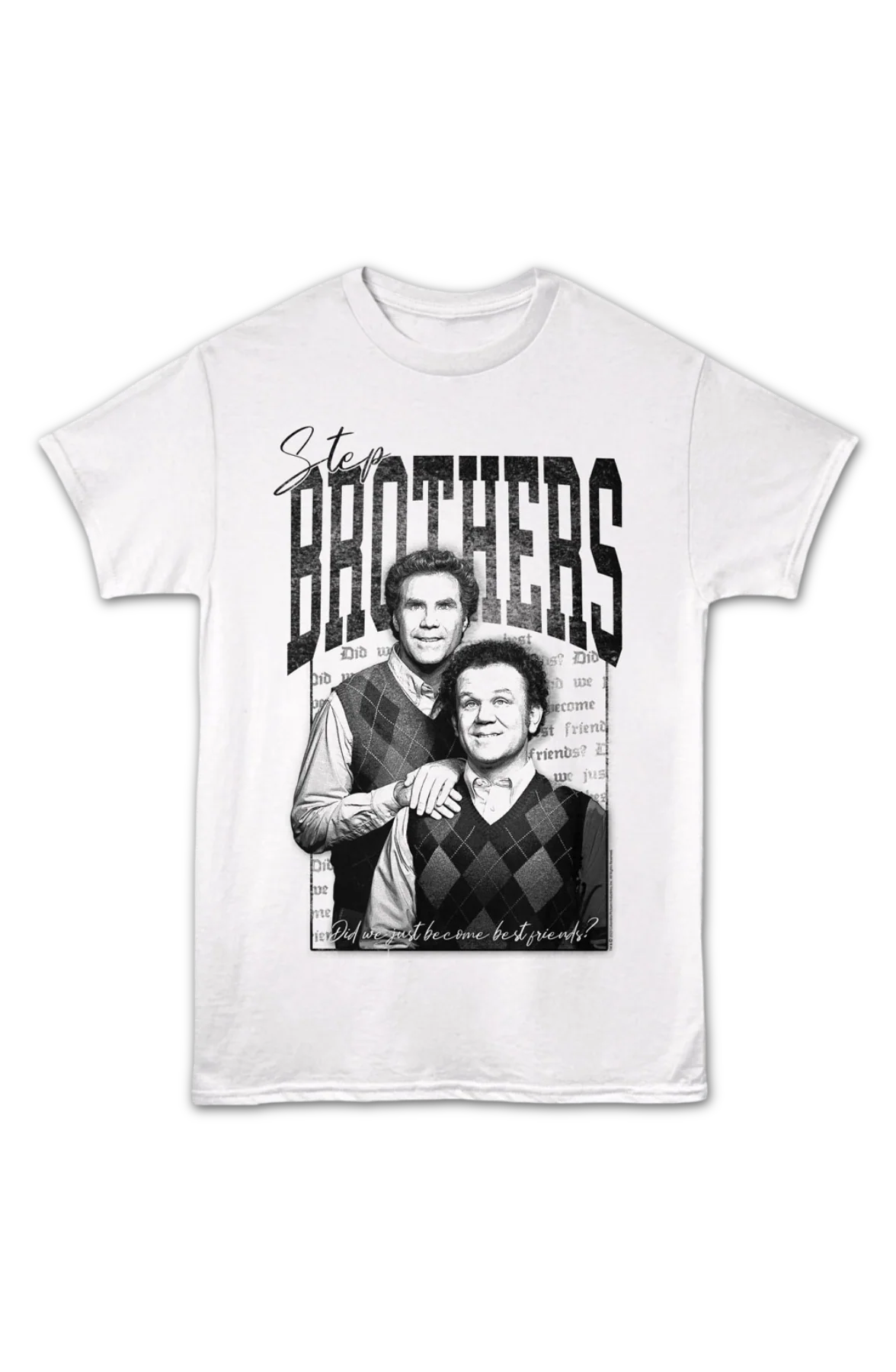 Black & White Best Friends Photo Step Brothers T-Shirt - Image 2