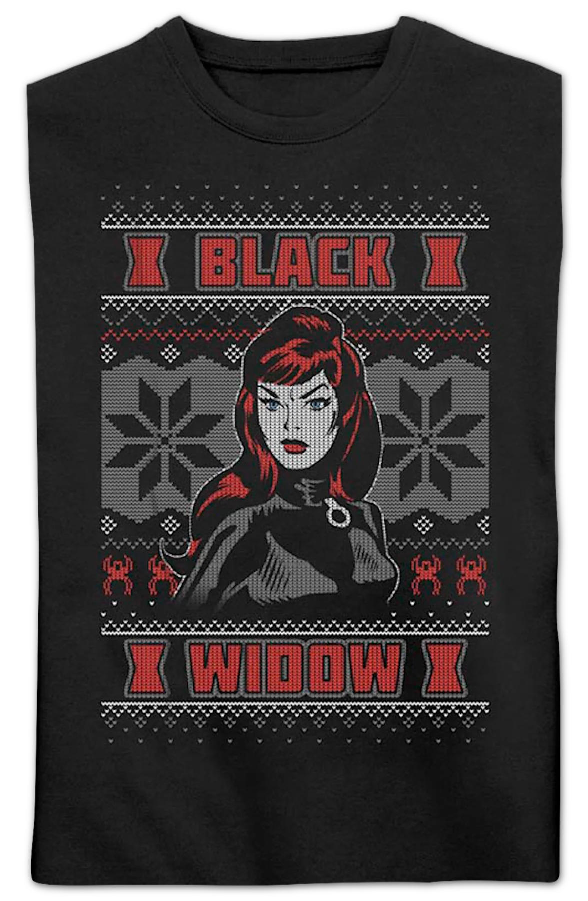 Black Widow Faux Ugly Christmas Sweater Marvel Comics Sweatshirt - Image 2