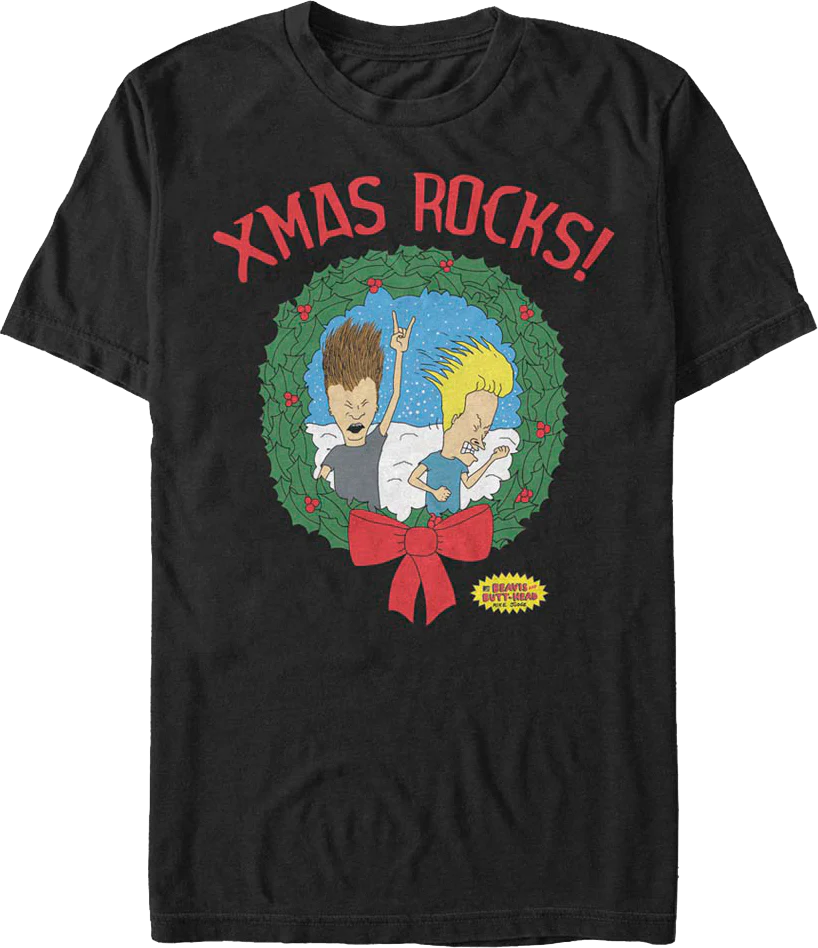 Black Xmas Rocks Beavis And Butt-Head T-Shirt