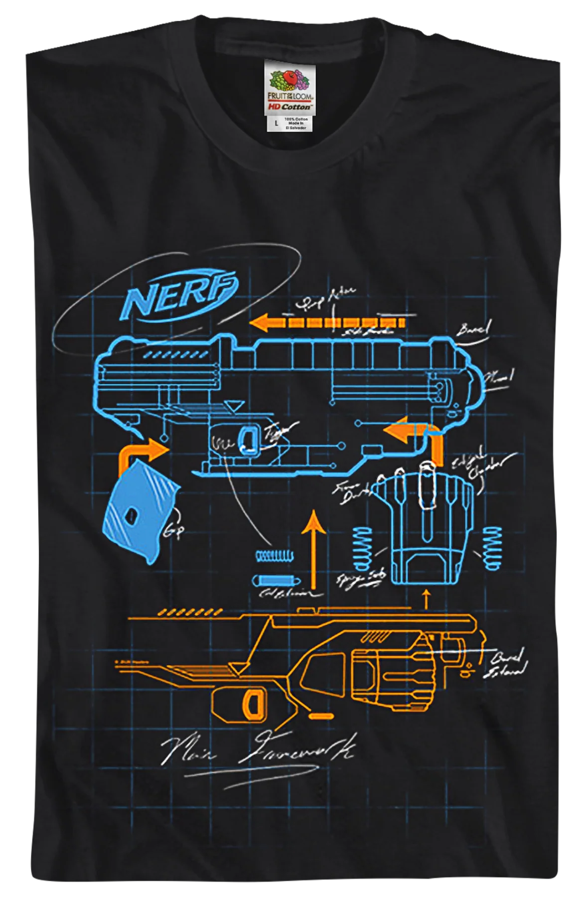 Blaster Blueprint Nerf T-Shirt - Image 2