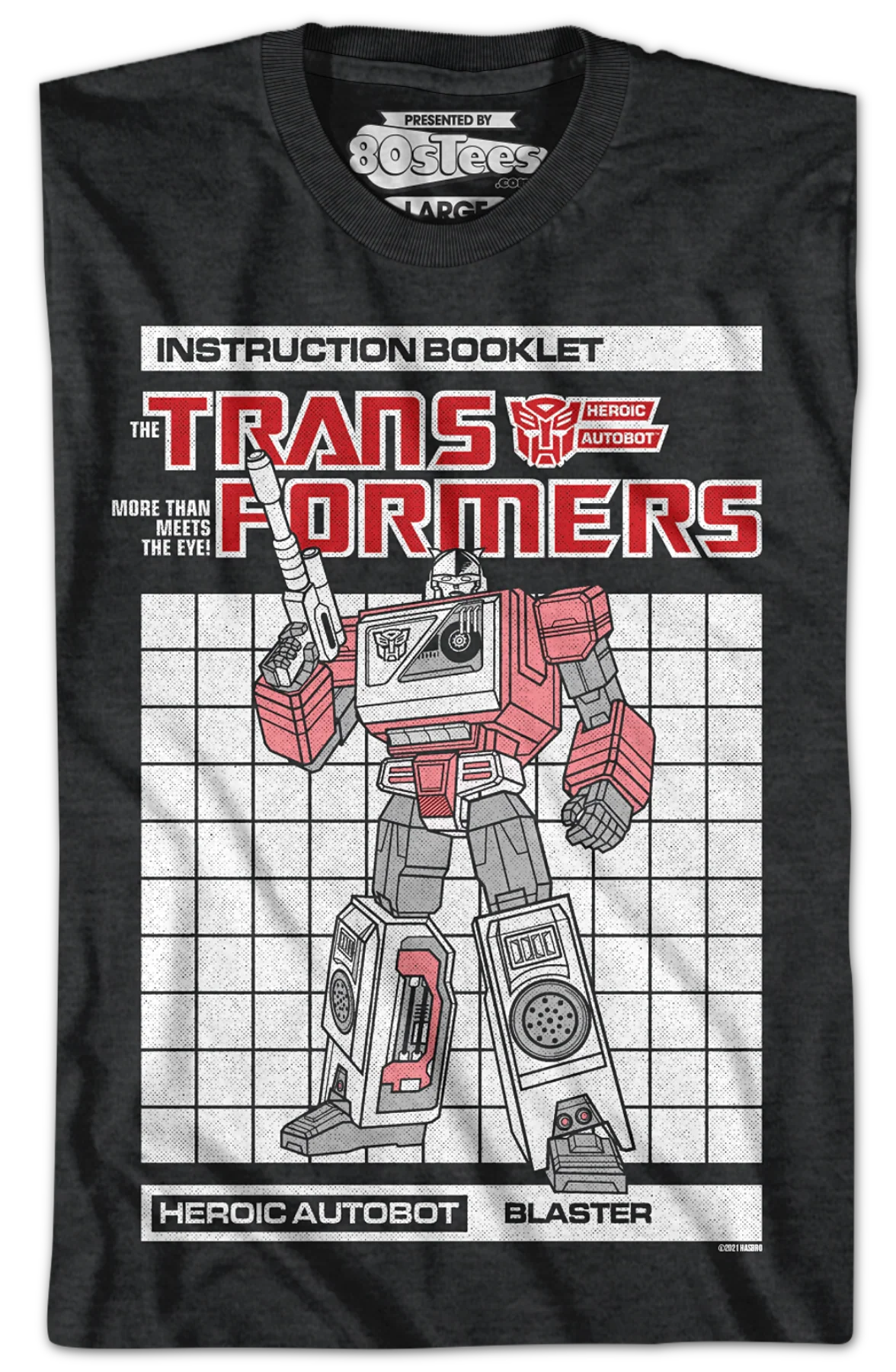 Blaster Instruction Booklet Transformers T-Shirt - Image 2