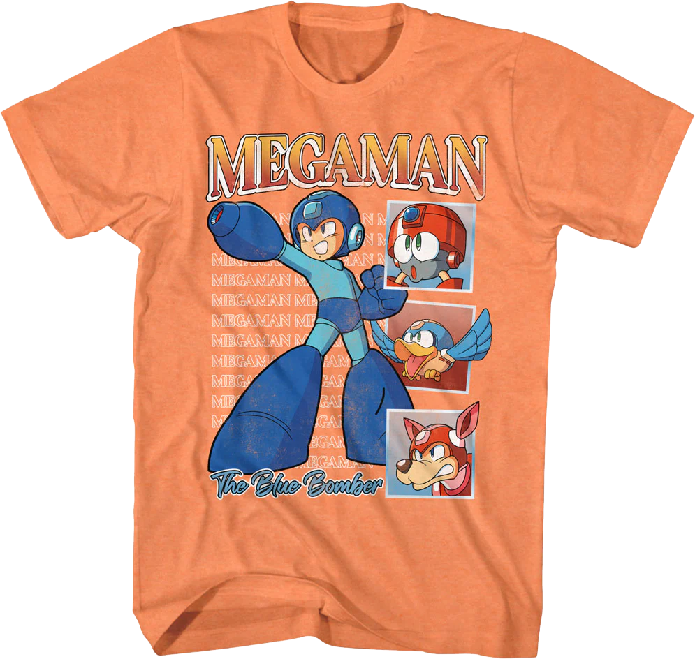 Blue Bomber Squares Mega Man T-Shirt