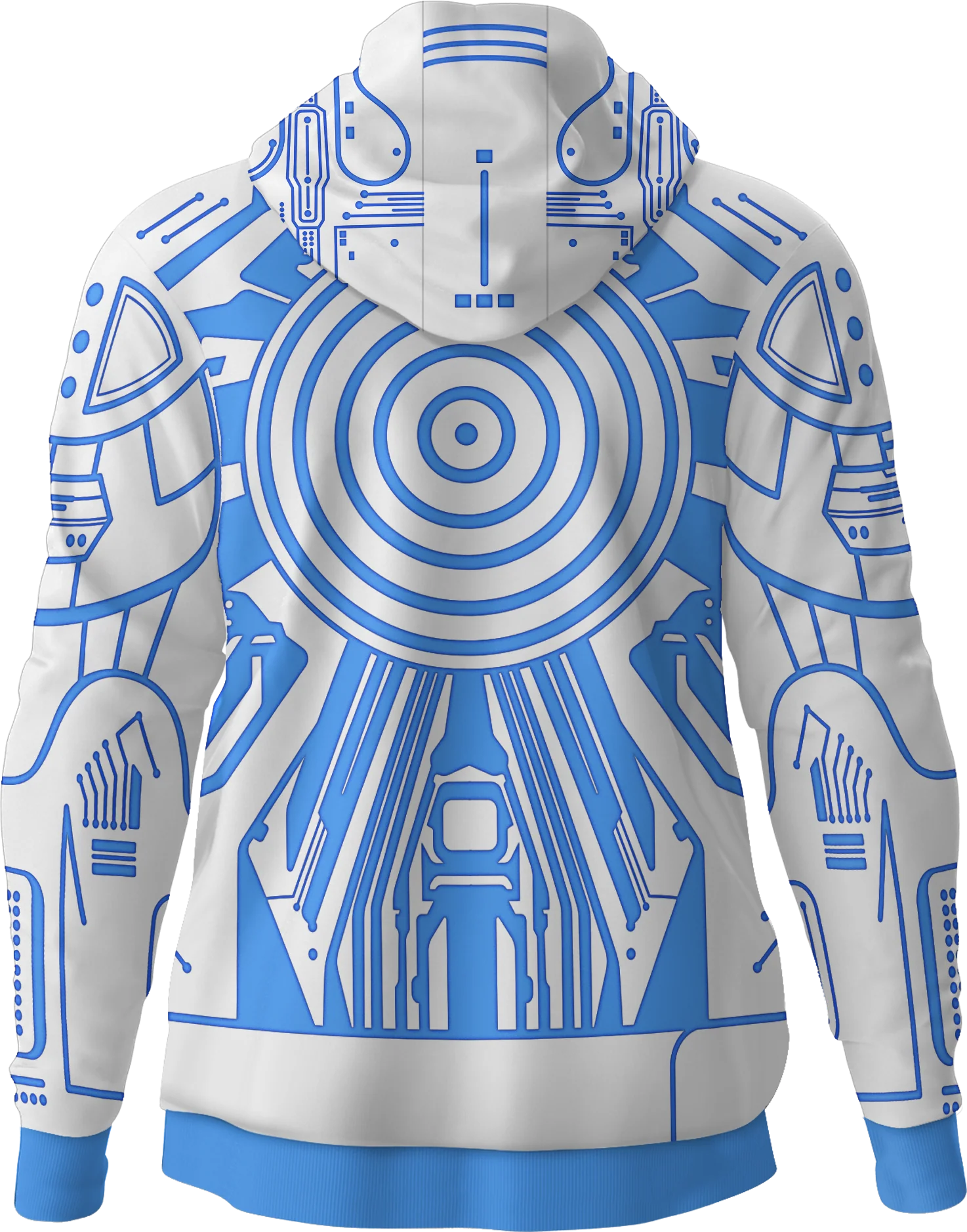 Blue Circuit Tron Costume Hoodie - Image 3