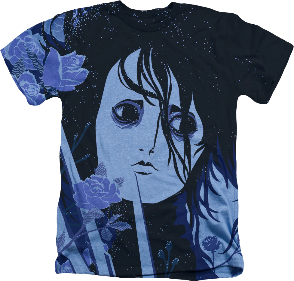 Blue Floral Edward Scissorhands T-Shirt