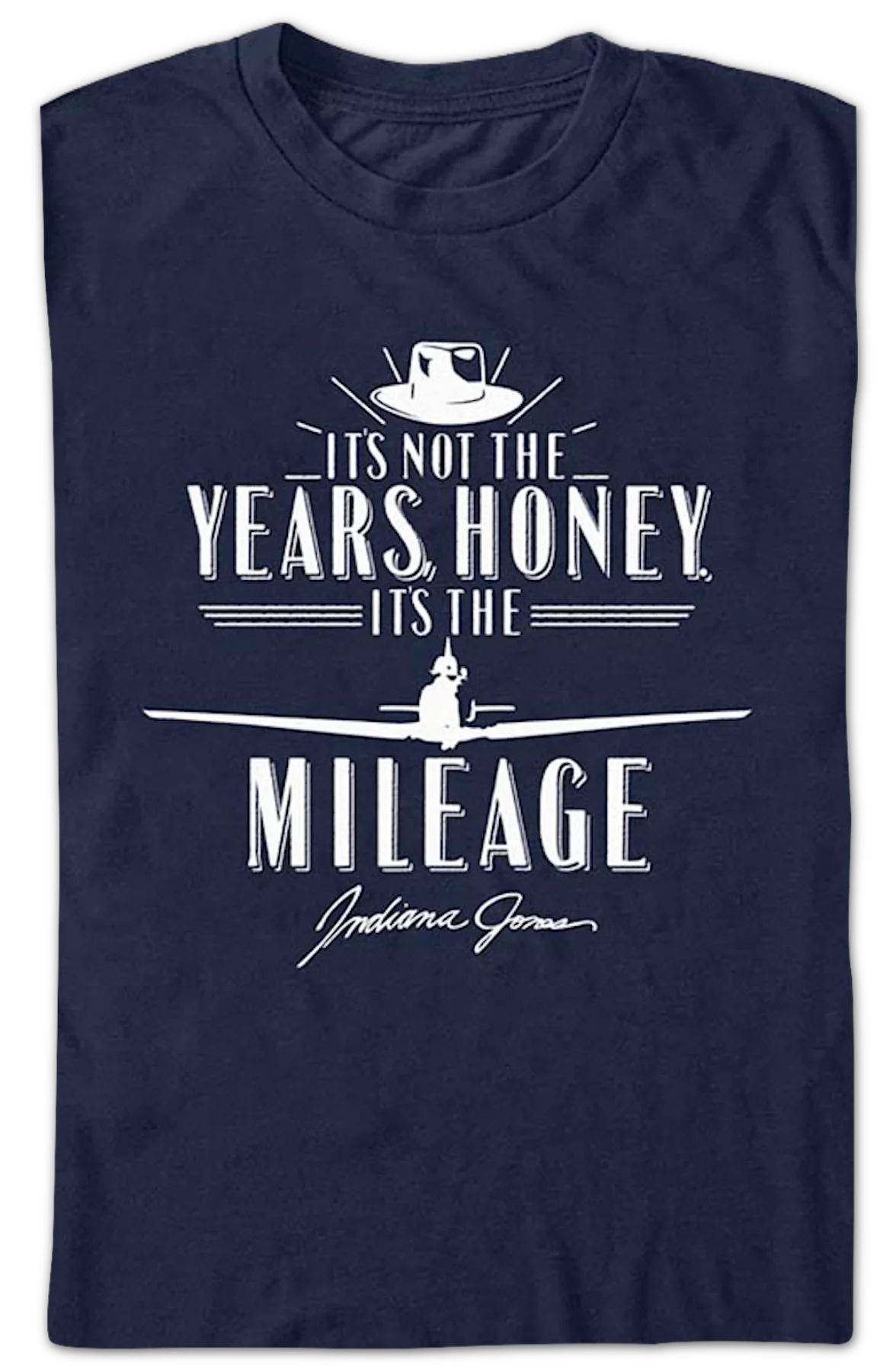 Blue It's Not The Years It's The Mileage Indiana Jones T-Shirt - Image 2