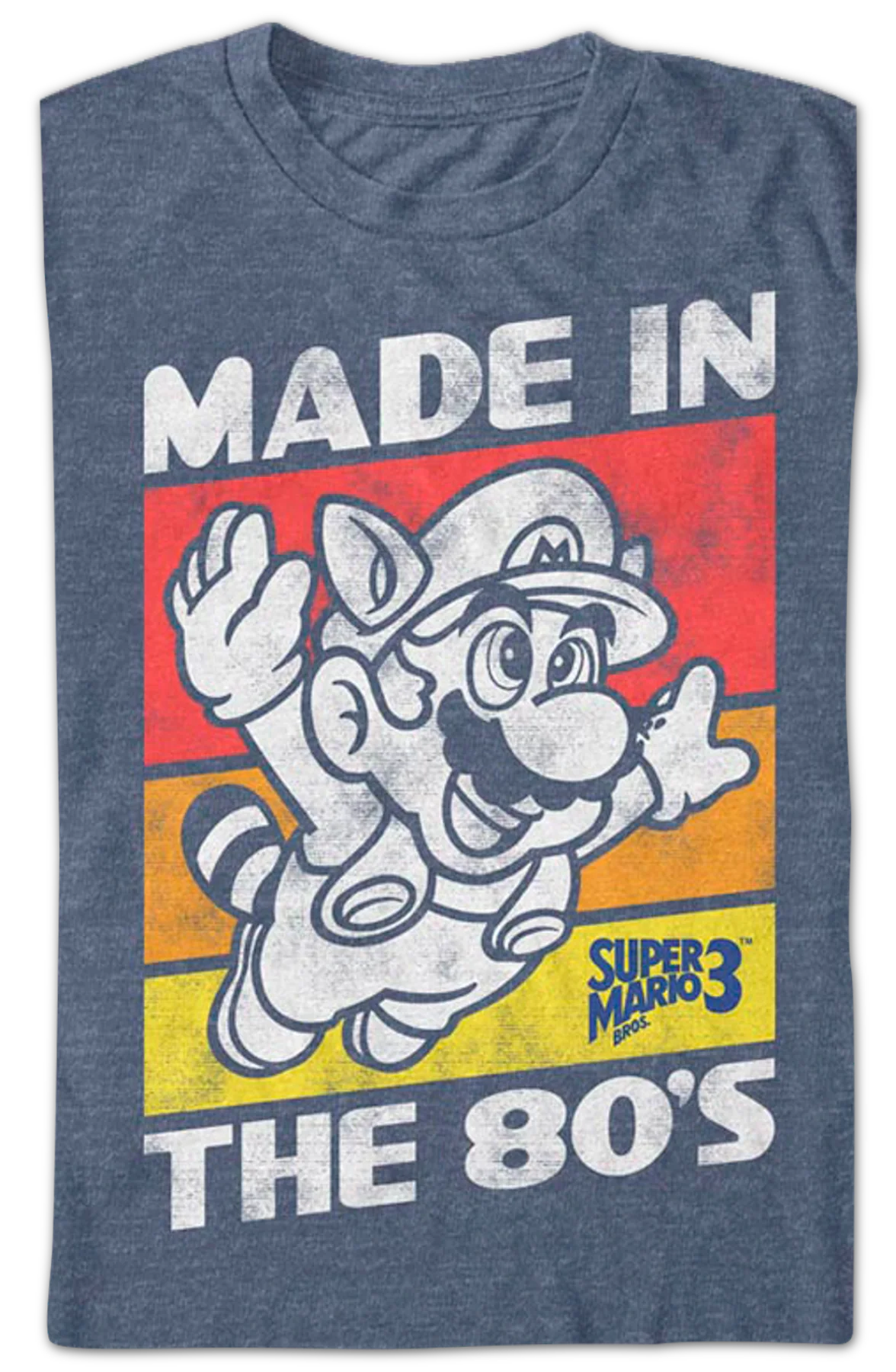 Blue Made In The 80's Super Mario Bros. 3 T-Shirt - Image 2