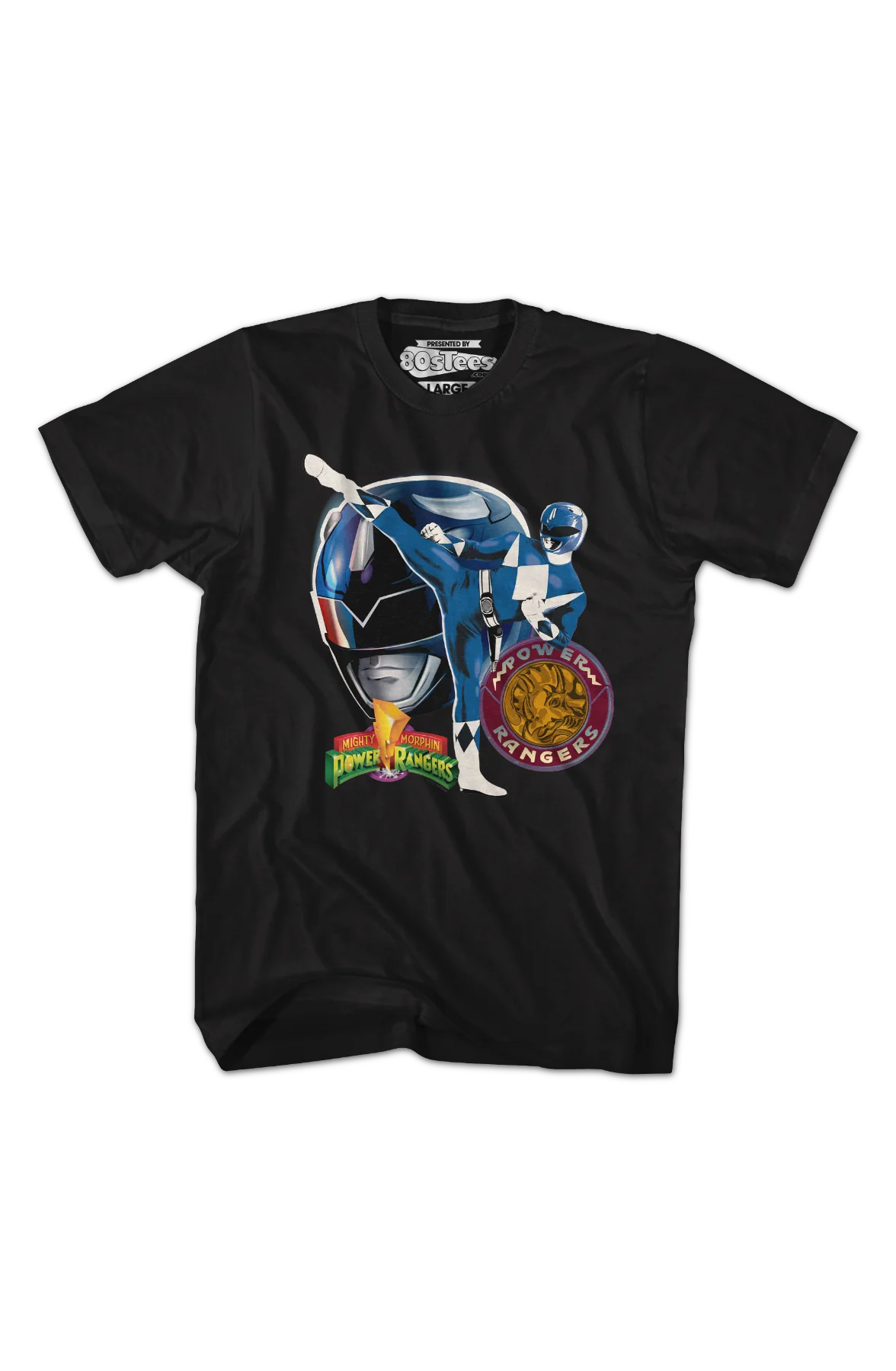 Blue Ranger Profile Mighty Morphin Power Rangers T-Shirt - Image 2