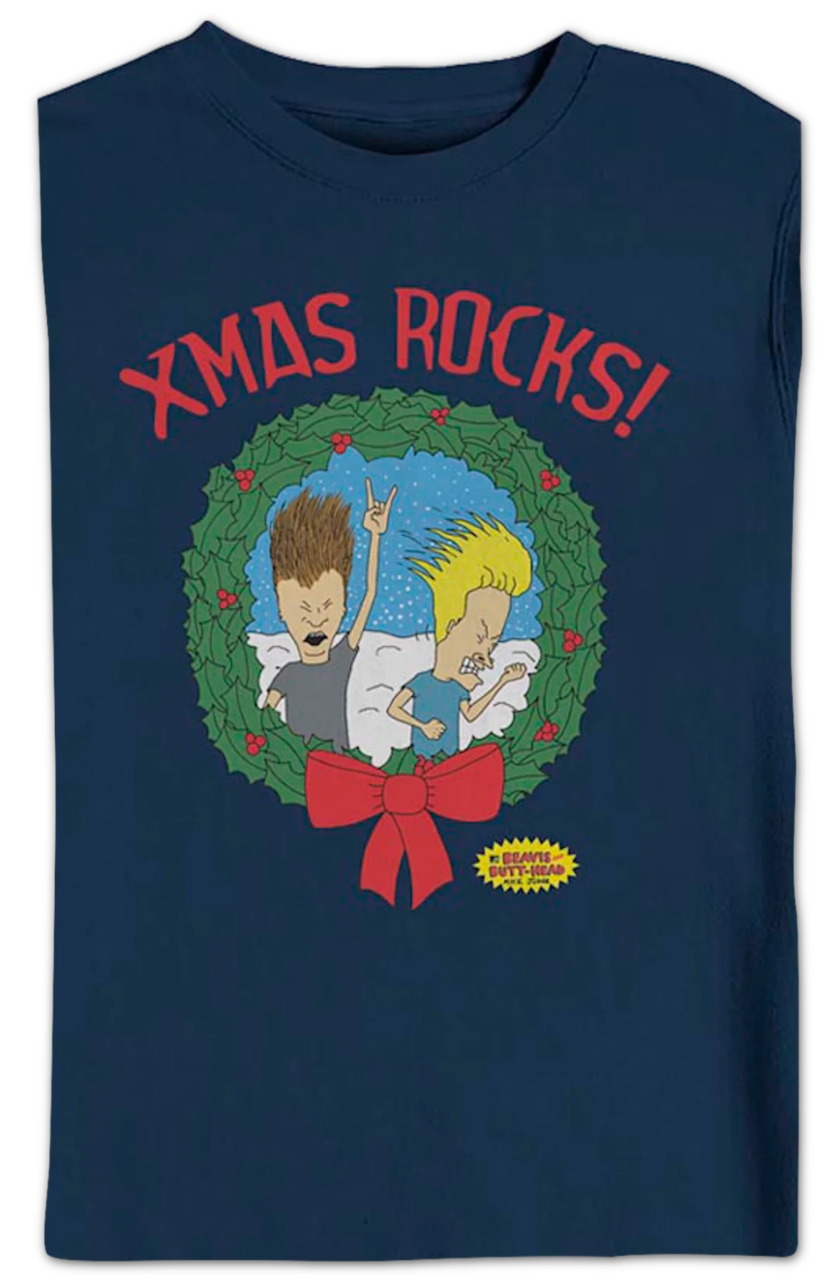 Blue Xmas Rocks Beavis And Butt-Head Sweatshirt - Image 2