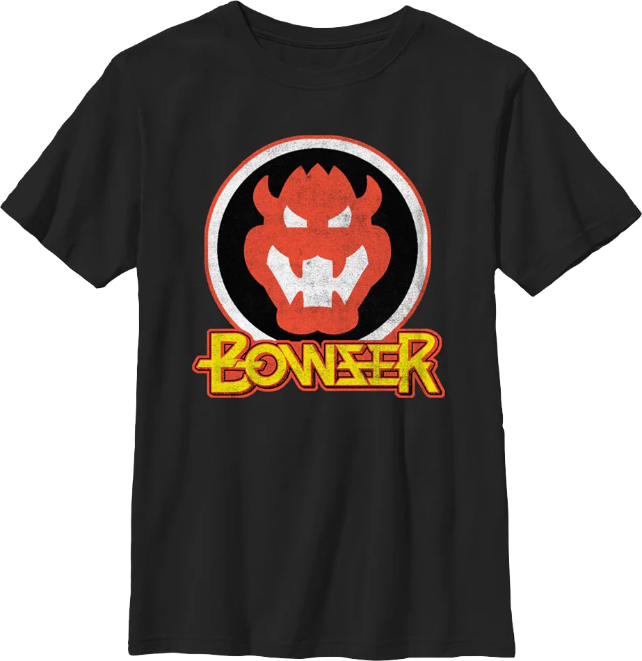 Boys Youth Bowser Logo Super Mario Bros. Nintendo Shirt