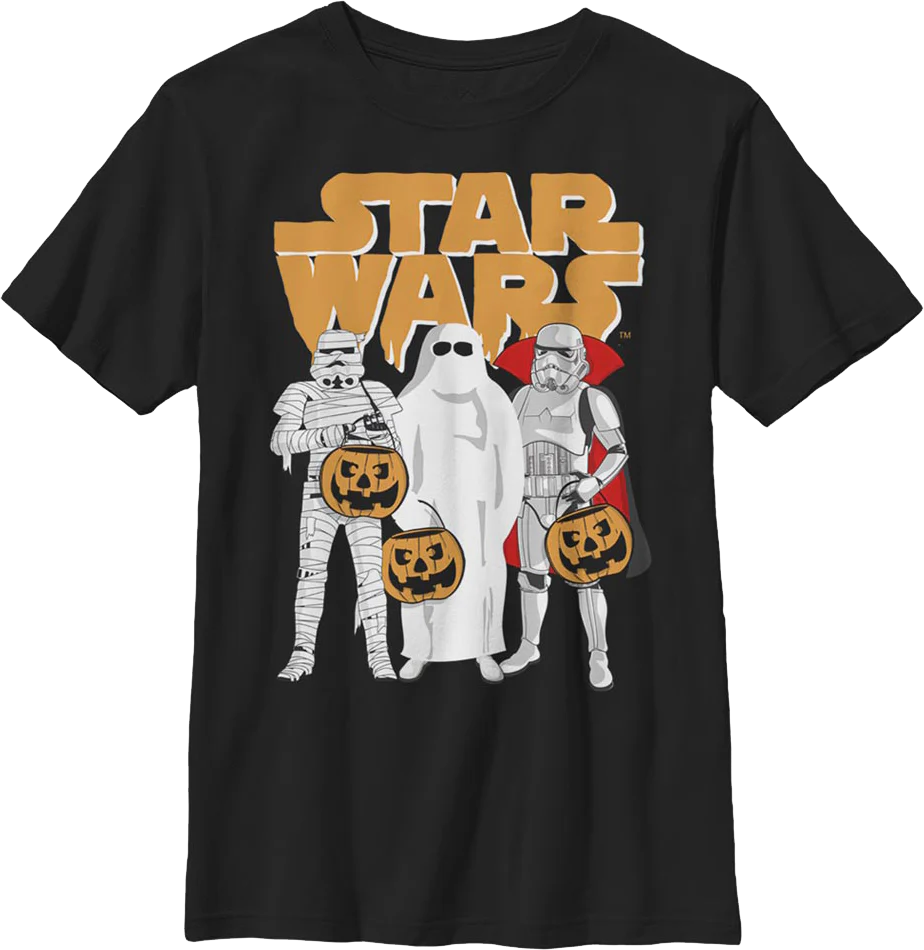 Boys Youth Stormtroopers Trick Or Treating Star Wars Shirt