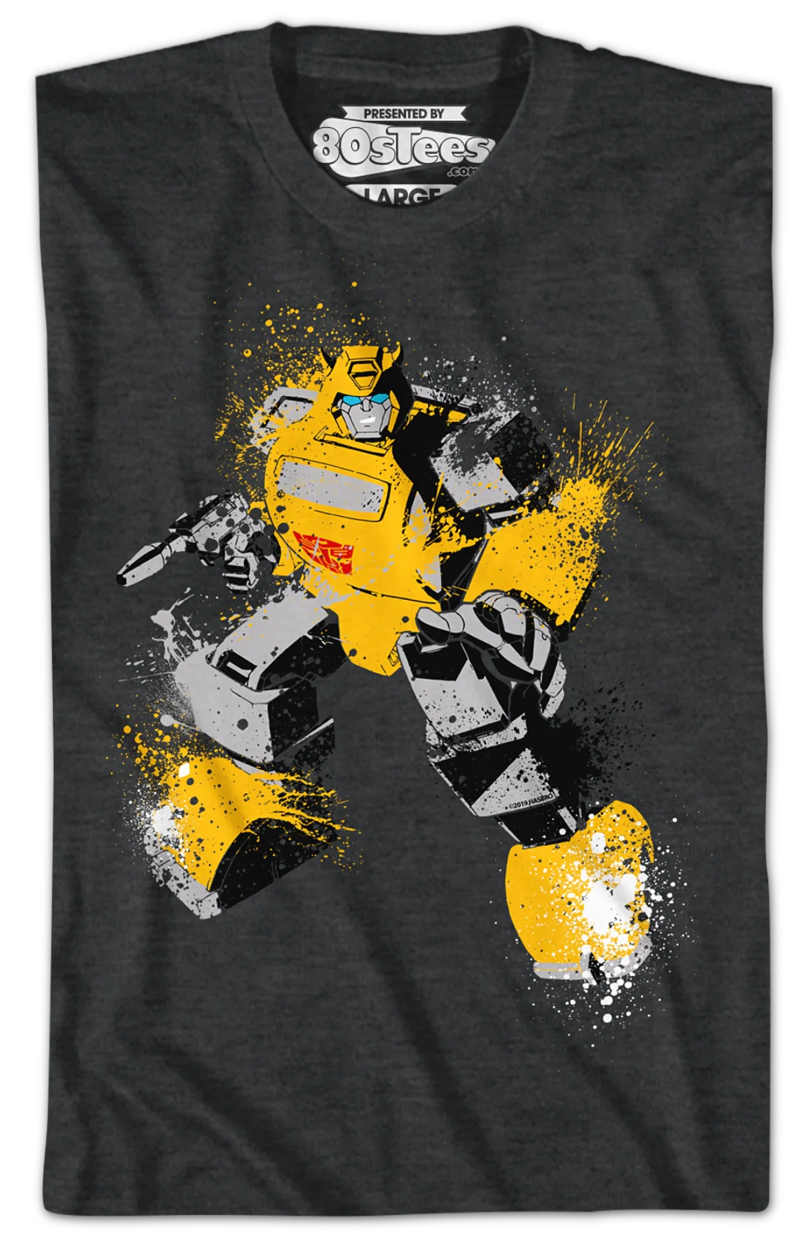 Bumblebee Paint Splatter Transformers T-Shirt - Image 2