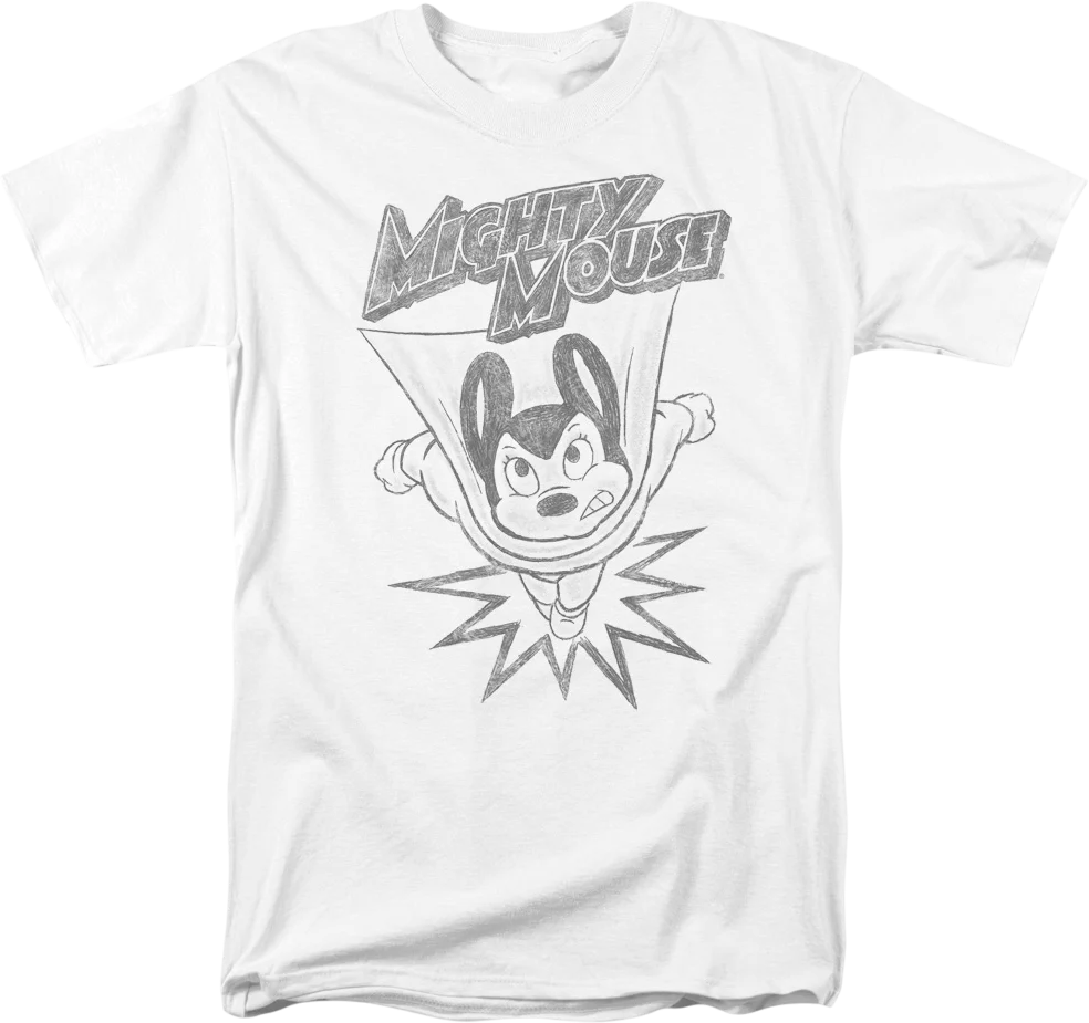 Burst Sketch Mighty Mouse T-Shirt