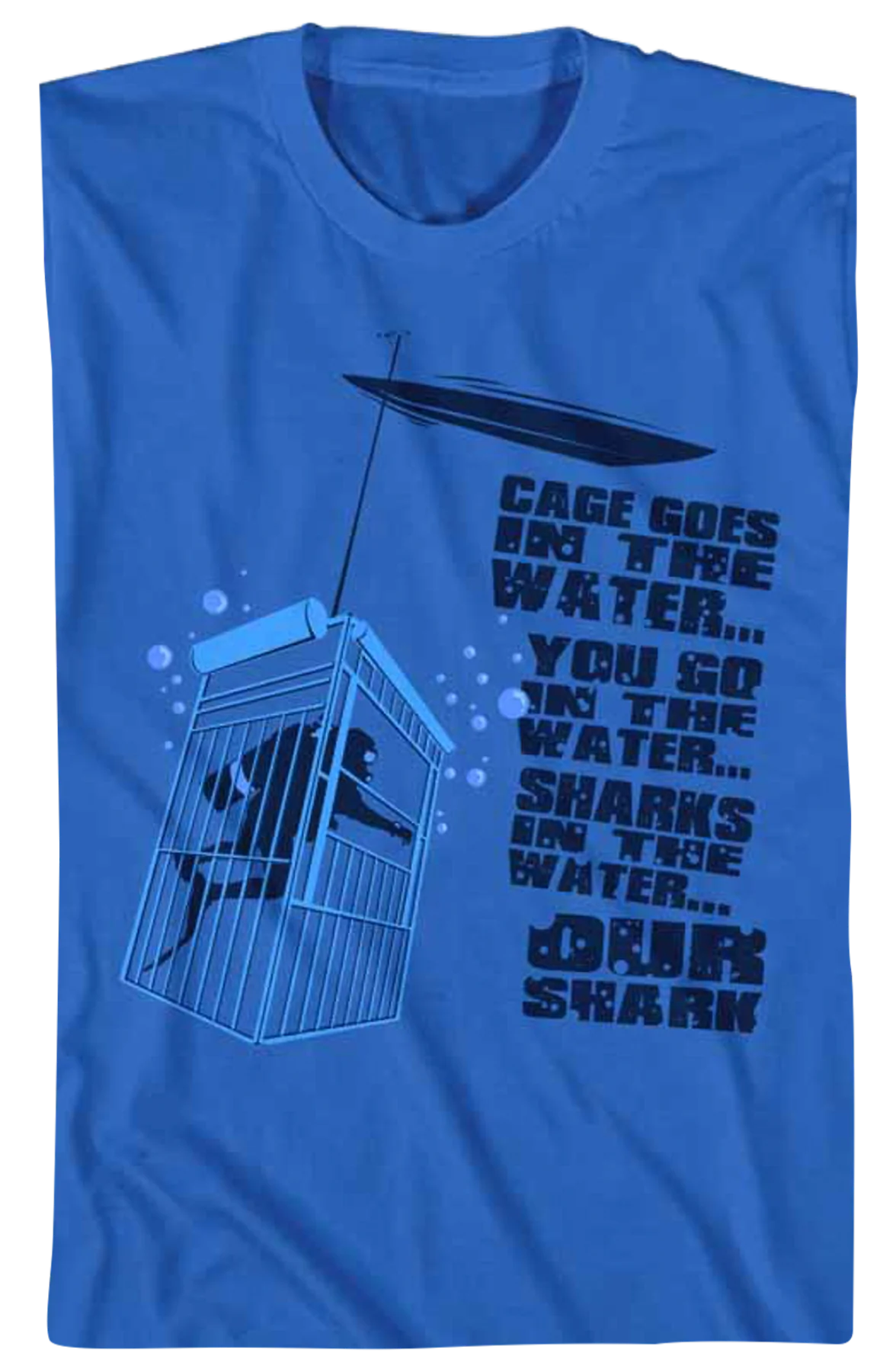 Cage Goes In The Water Jaws T-Shirt - Image 2