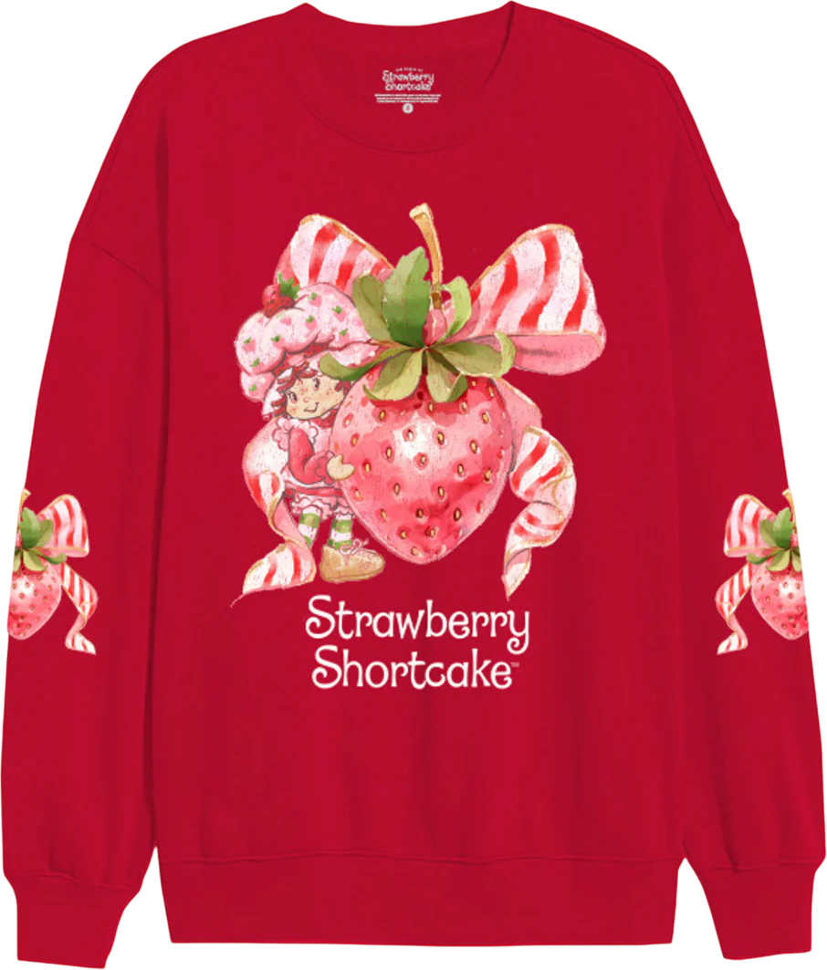 Candy Cane Striped Bow Strawberry Shortcake Sweatshirt