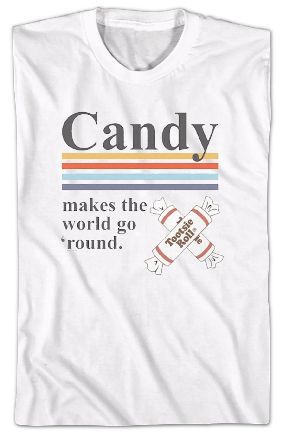 Candy Makes The World Go 'Round Tootsie Roll T-Shirt - Image 2