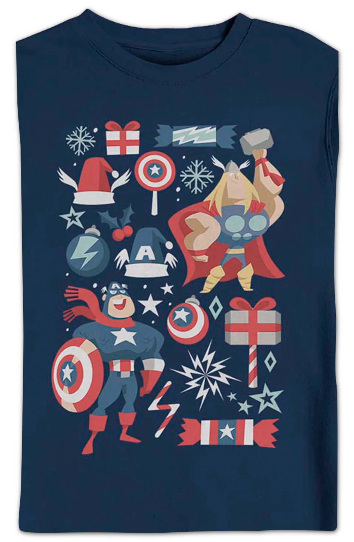 Captain America And Thor Marvel Comics Christmas Sweatshirt - Image 2