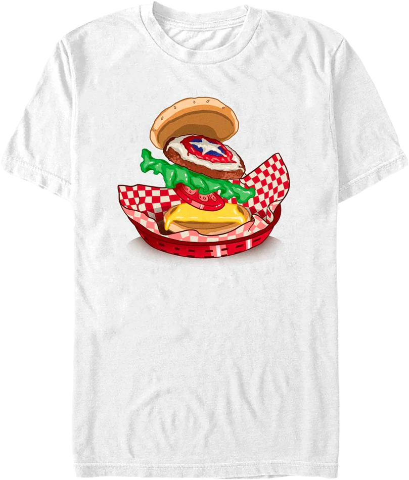 Captain America Burger Marvel Comics T-Shirt
