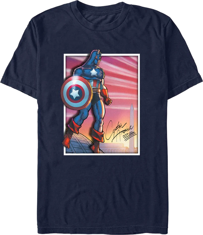 Captain America Capital Photo Marvel Comics T-Shirt