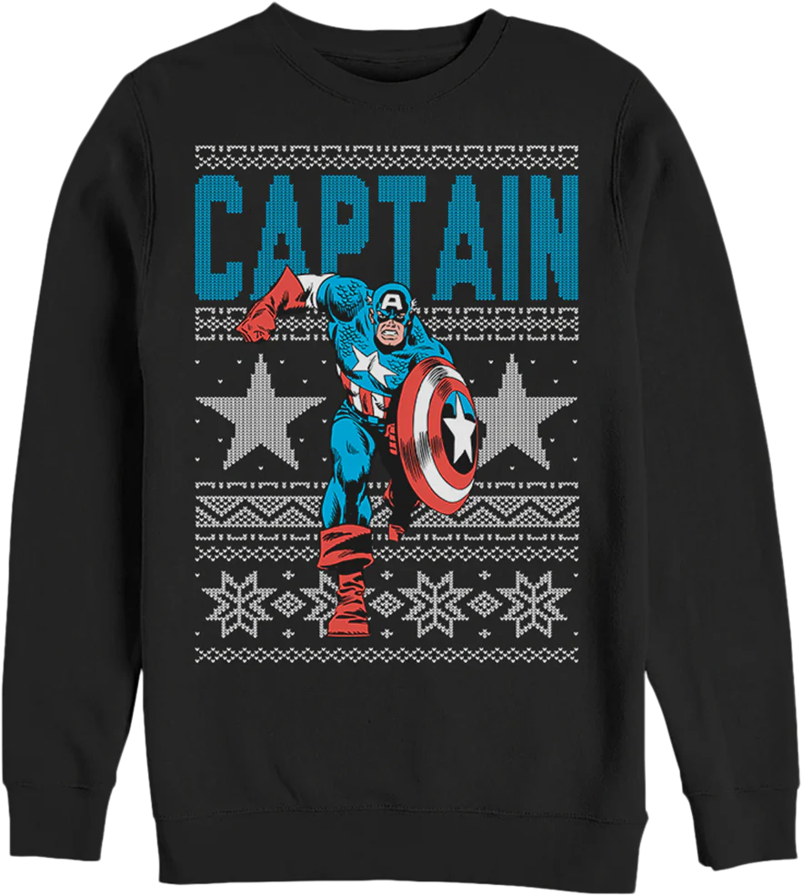 Captain America Faux Ugly Christmas Sweater
