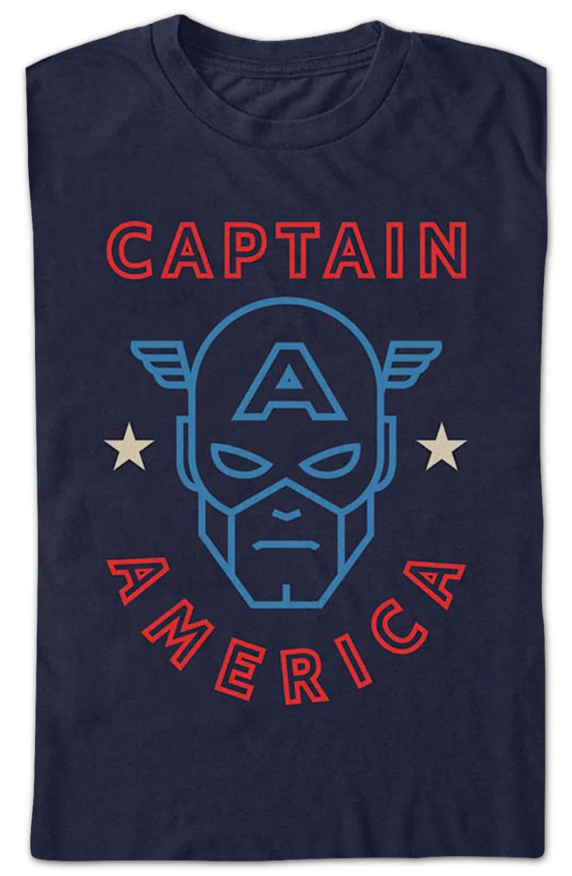 Captain America Mask Outline Marvel Comics T-Shirt - Image 2