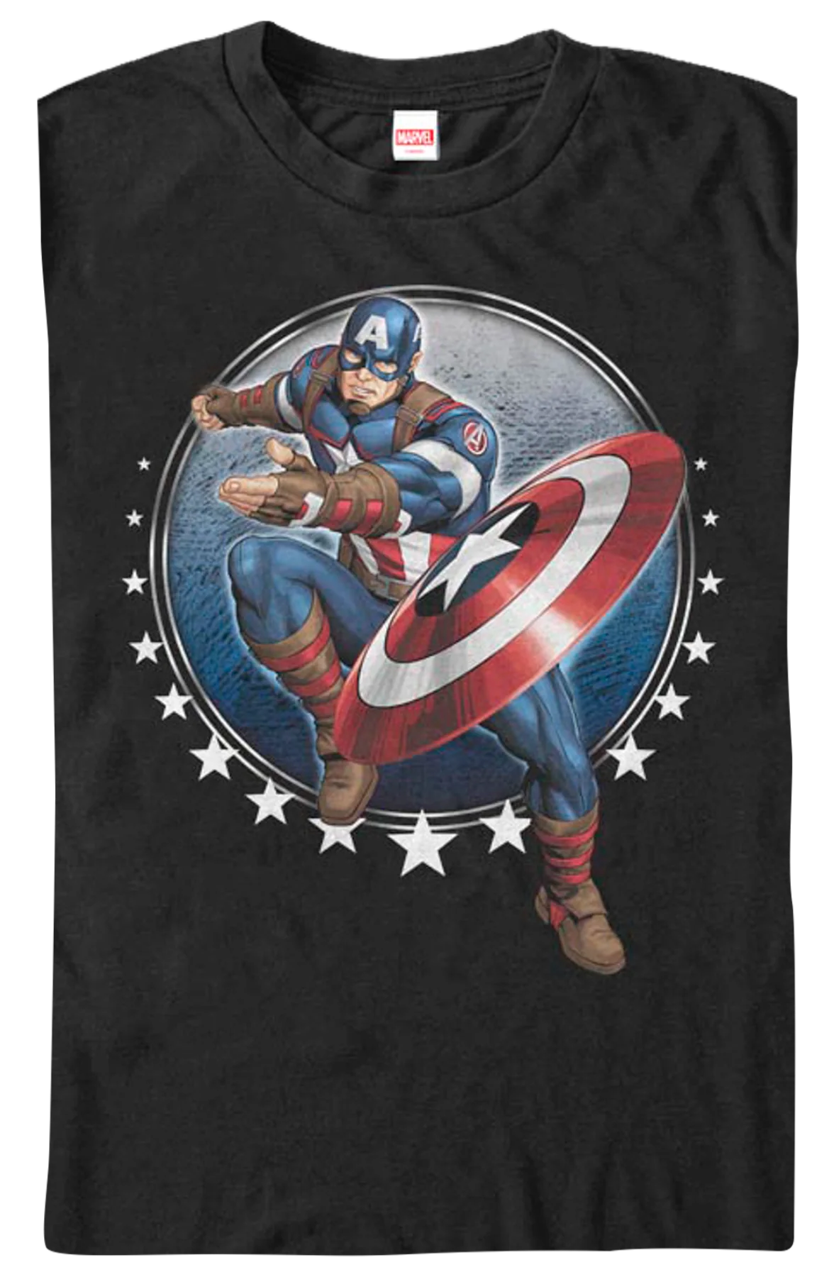 Captain America Shield Toss Marvel Comics T-Shirt - Image 2
