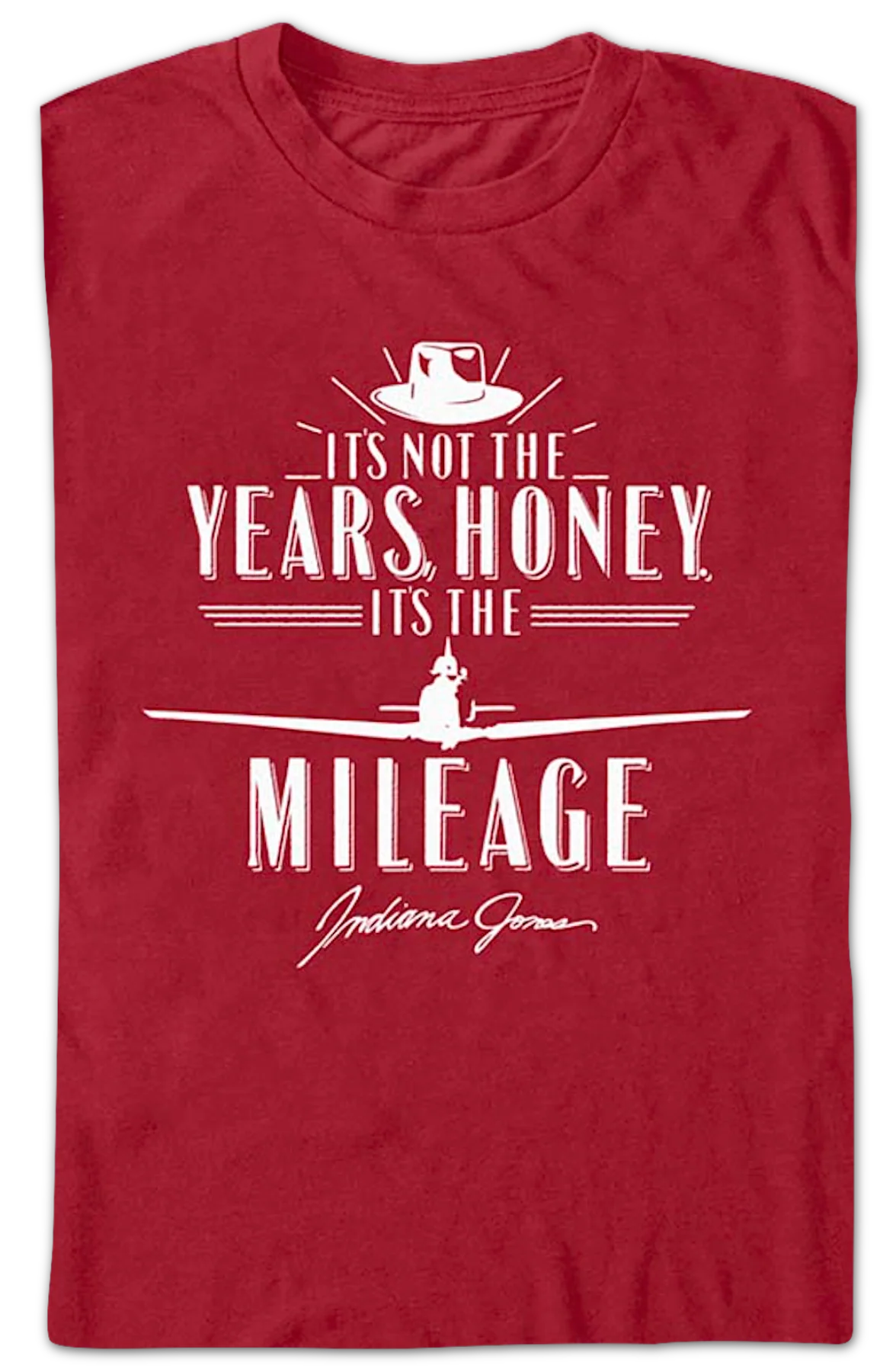 Cardinal It's Not The Years It's The Mileage Indiana Jones T-Shirt - Image 2
