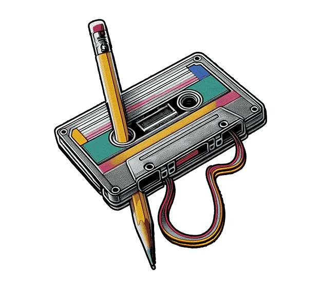 Cassette Tape Rewind 3"x3" Sticker
