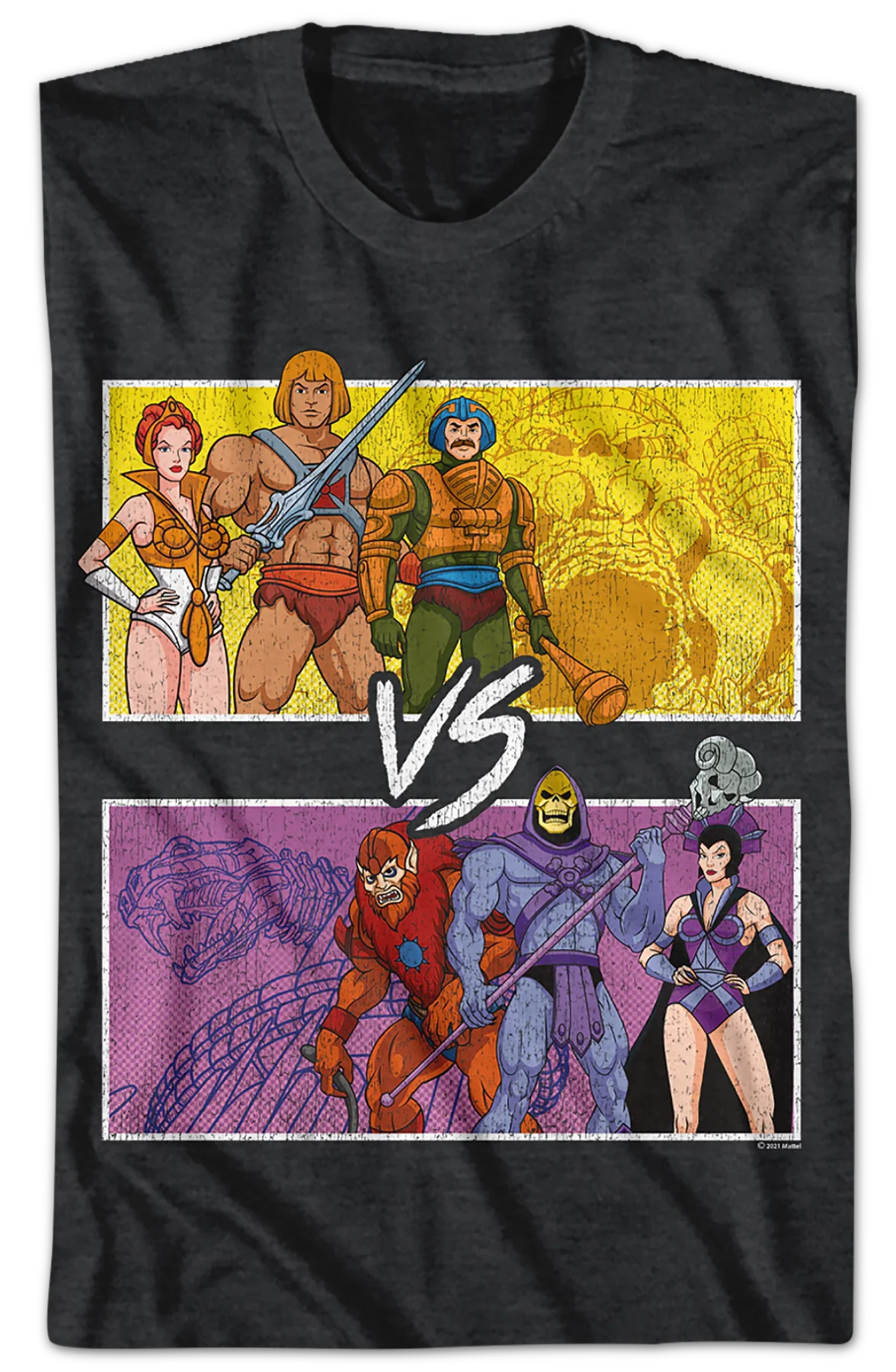 Castle Grayskull vs. Snake Mountain Masters of the Universe T-Shirt - Image 2