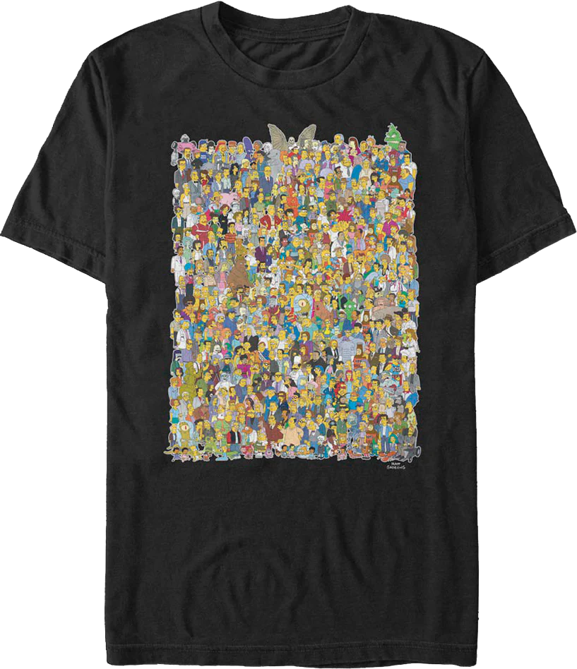 Characters Collage Simpsons T-Shirt