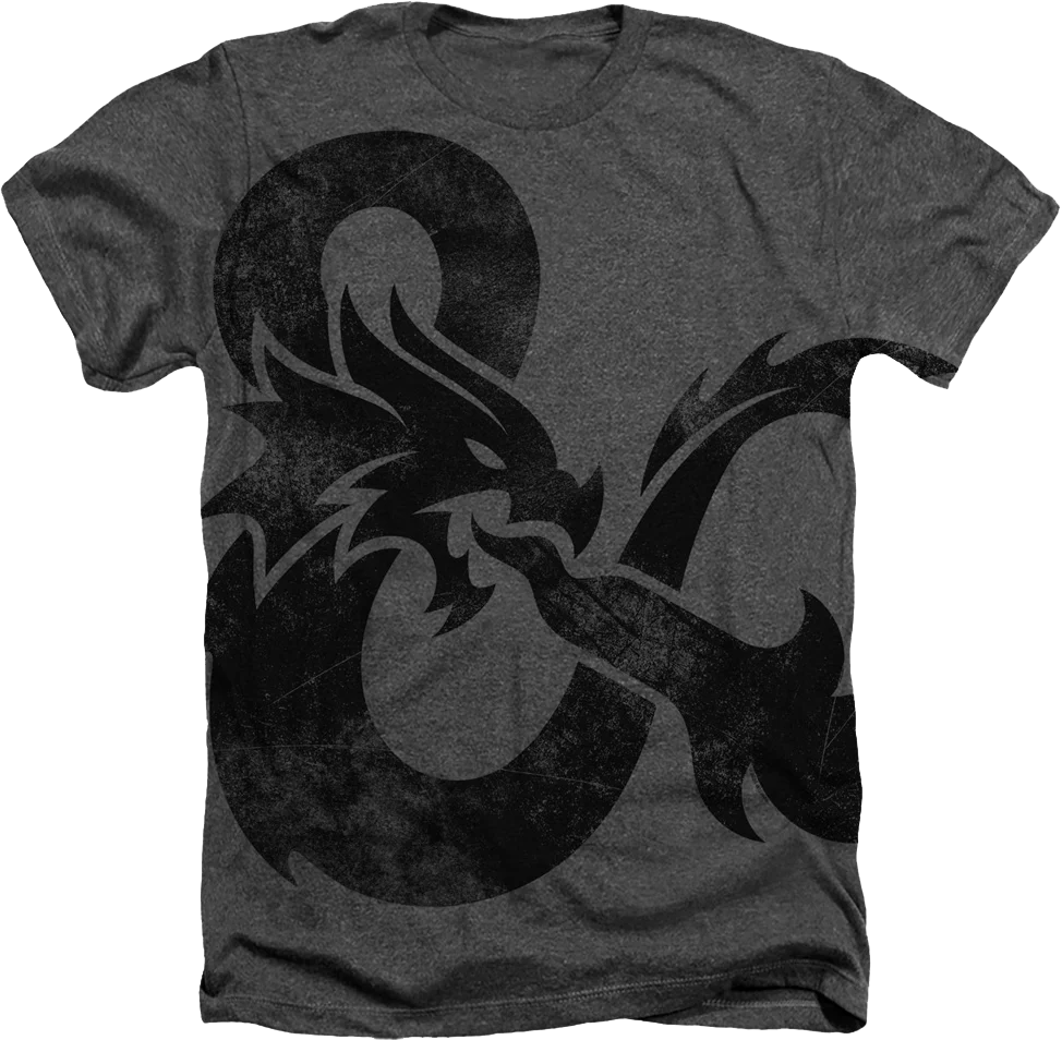 Charcoal Big Print Logo Dungeons & Dragons T-Shirt