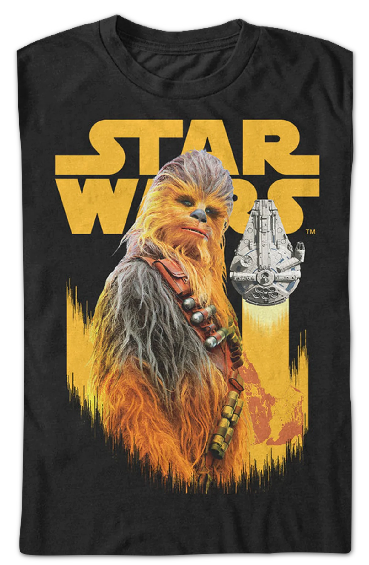 Chewbacca and Millennium Falcon Solo Star Wars T-Shirt - Image 2