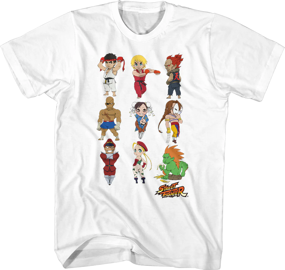 Chibi Action Poses Street Fighter T-Shirt