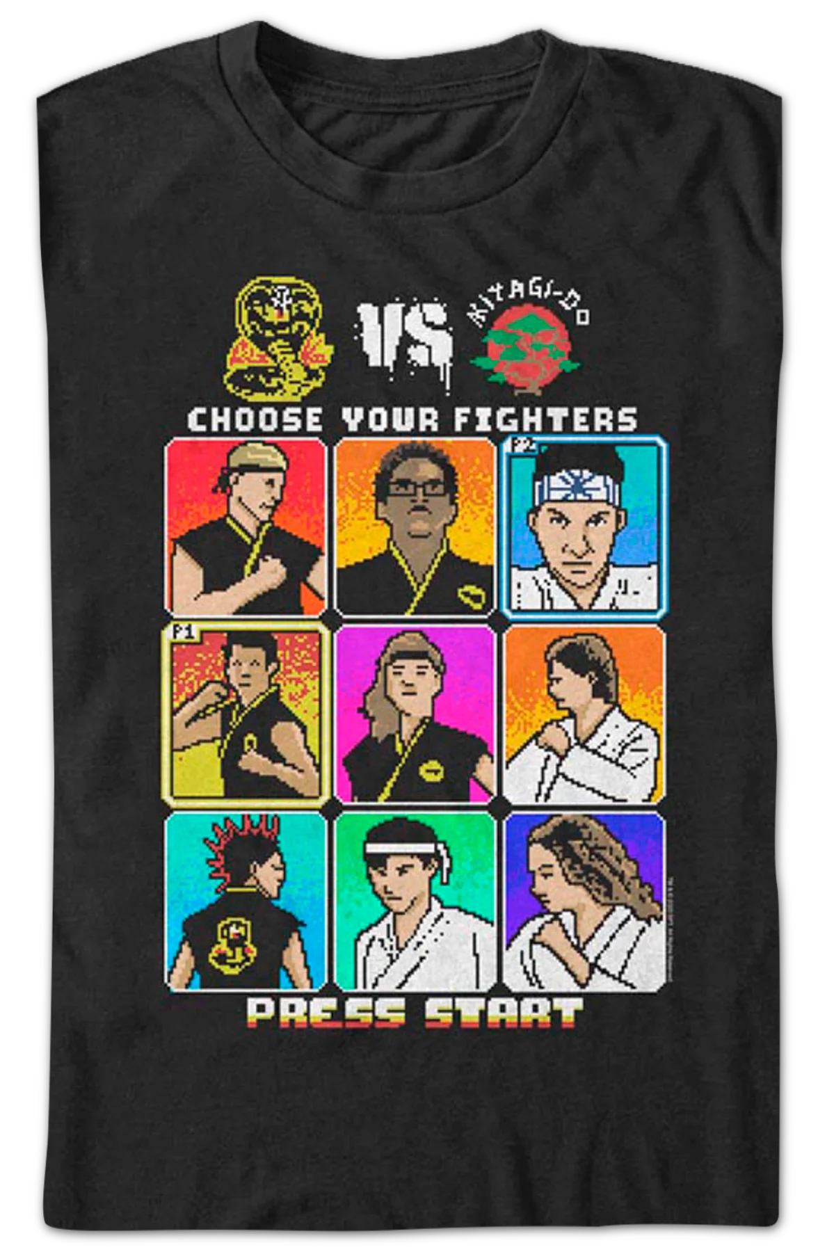 Choose Your 8-Bit Fighters Cobra Kai T-Shirt - Image 2