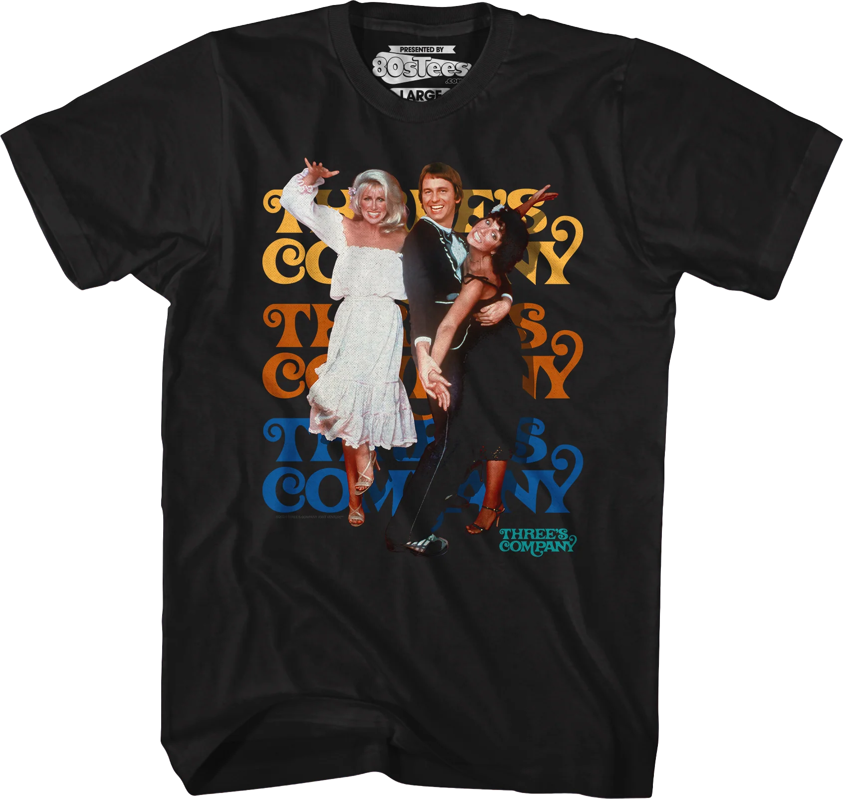 Chrissy Snow, Jack Tripper And Janet Wood Three's Company T-Shirt