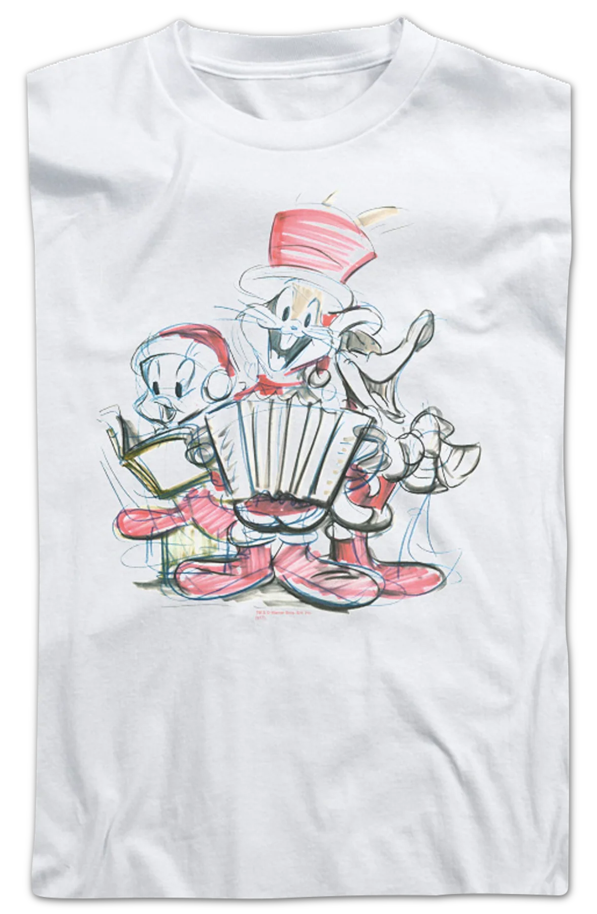 Christmas Caroling Sketch Looney Tunes Long Sleeve Shirt - Image 2
