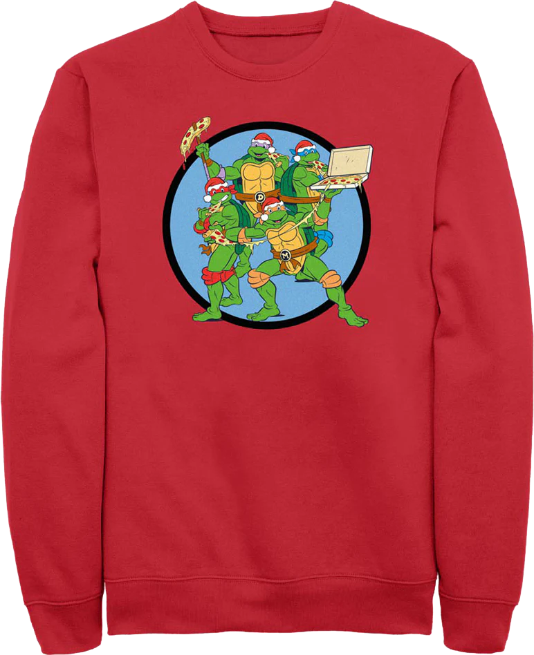 Christmas Pizza Teenage Mutant Ninja Turtles Sweatshirt