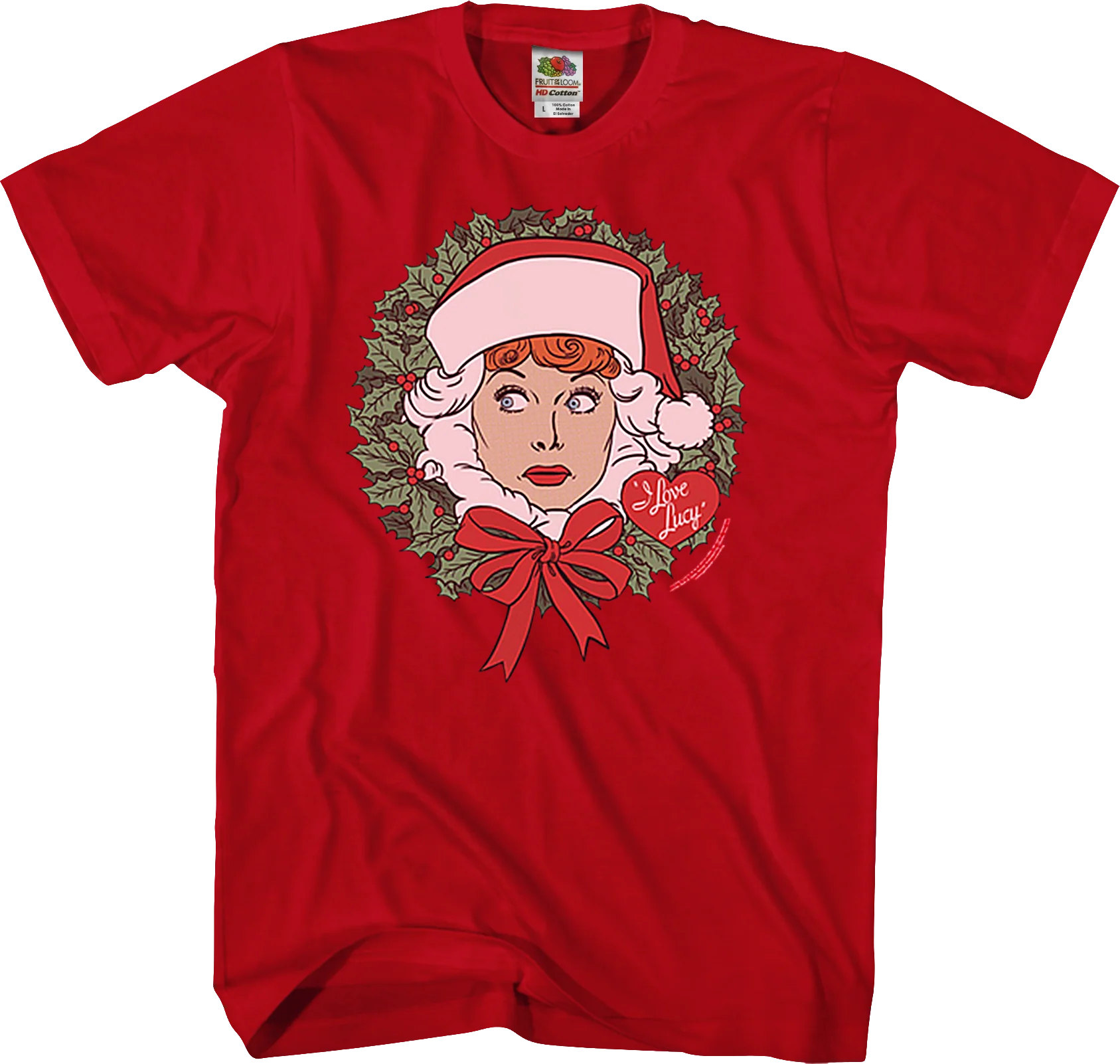 Christmas Wreath I Love Lucy T-Shirt