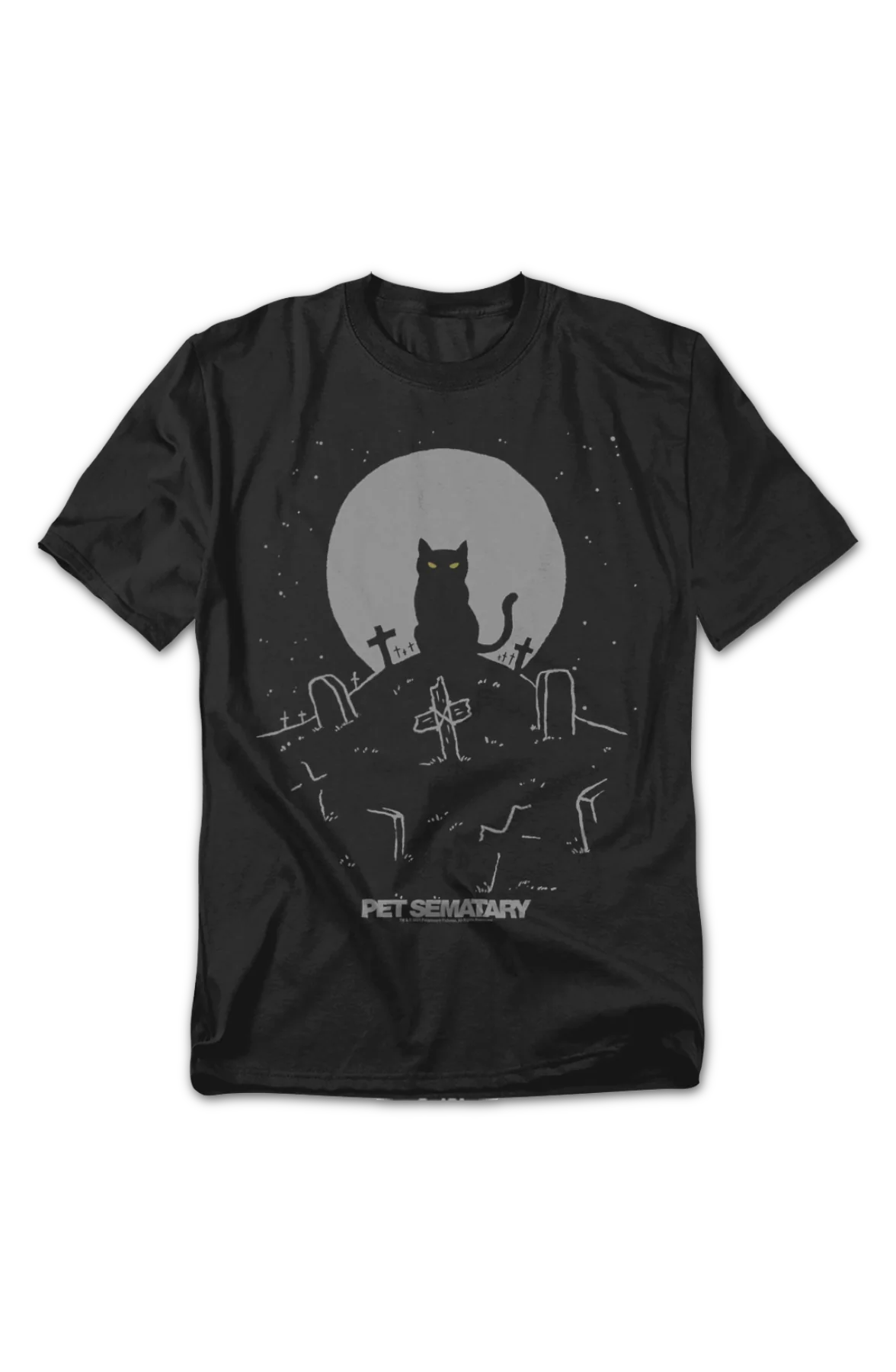 Church With Tombstones Pet Sematary T-Shirt - Image 2