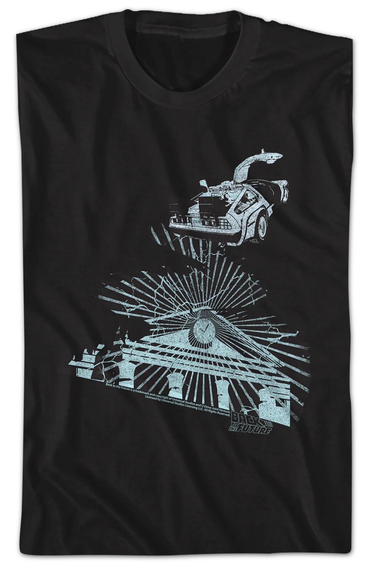 Clock Tower Lightning Storm Back To The Future T-Shirt - Image 2