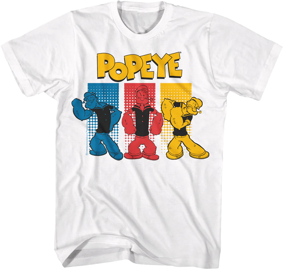 Colorful Sailor Poses Popeye T-Shirt