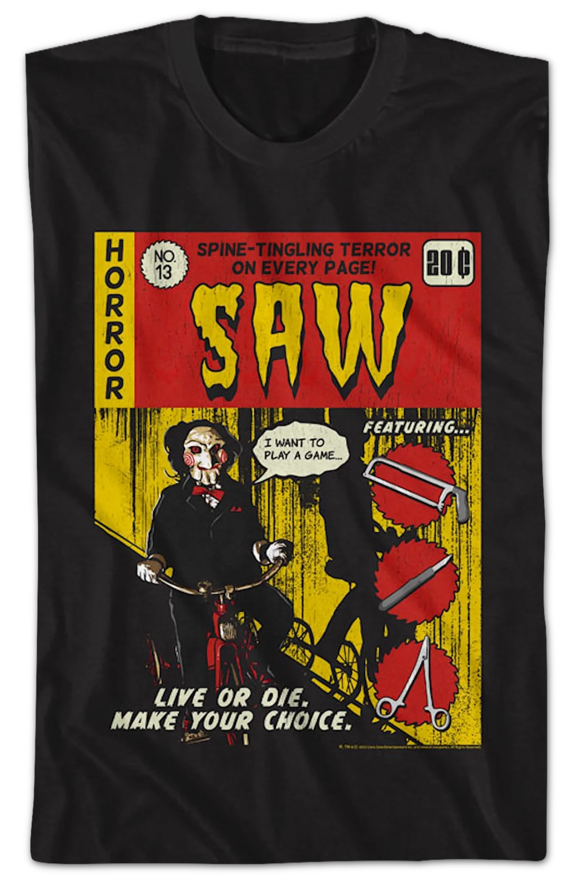 Comic Book Cover Saw T-Shirt - Image 2