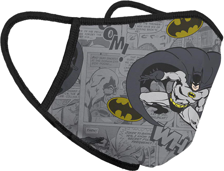 Comic Panels Batman Face Mask