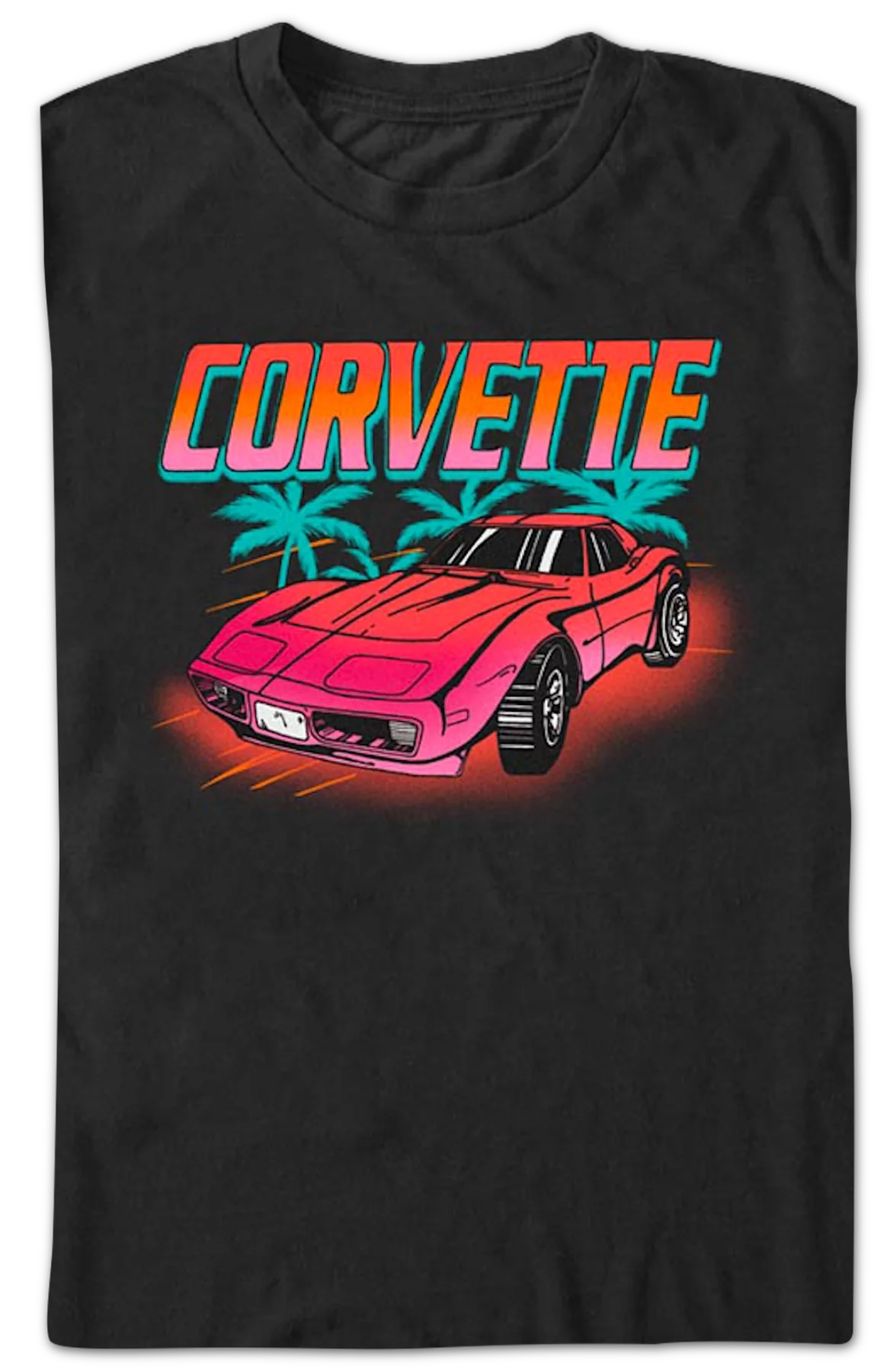 Corvette Palm Trees Chevrolet T-Shirt - Image 2